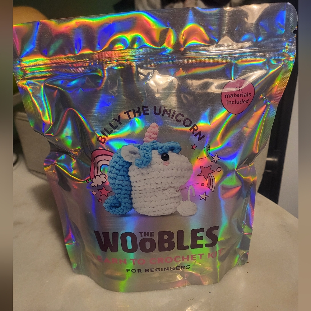 The Woobles Limited Edition 'Billy The Unicorn' Crochet Kit for Beginners